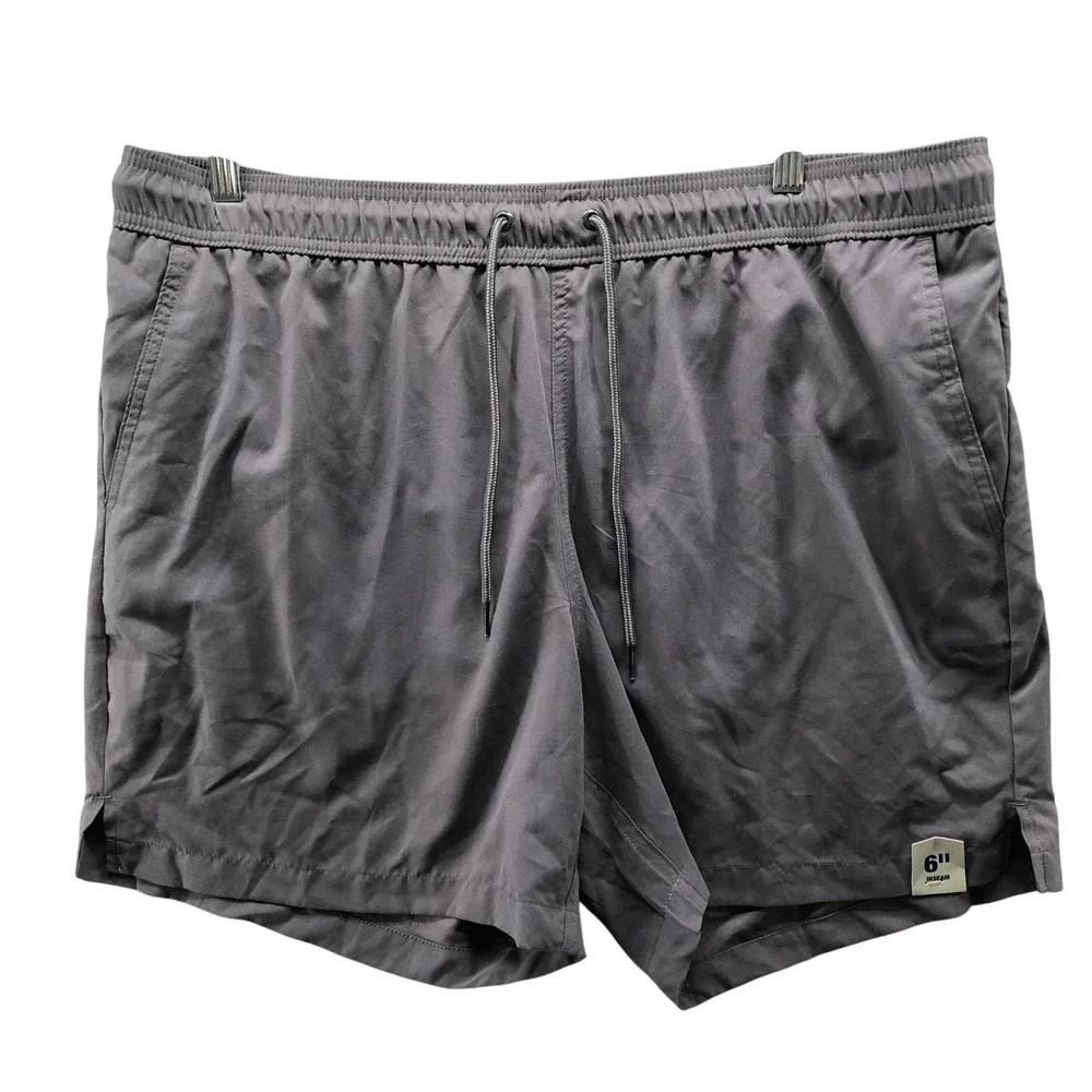 NWT George Above The Knee Swim Shorts Mens XL Gray Mesh Lined Swim Trunks 6''